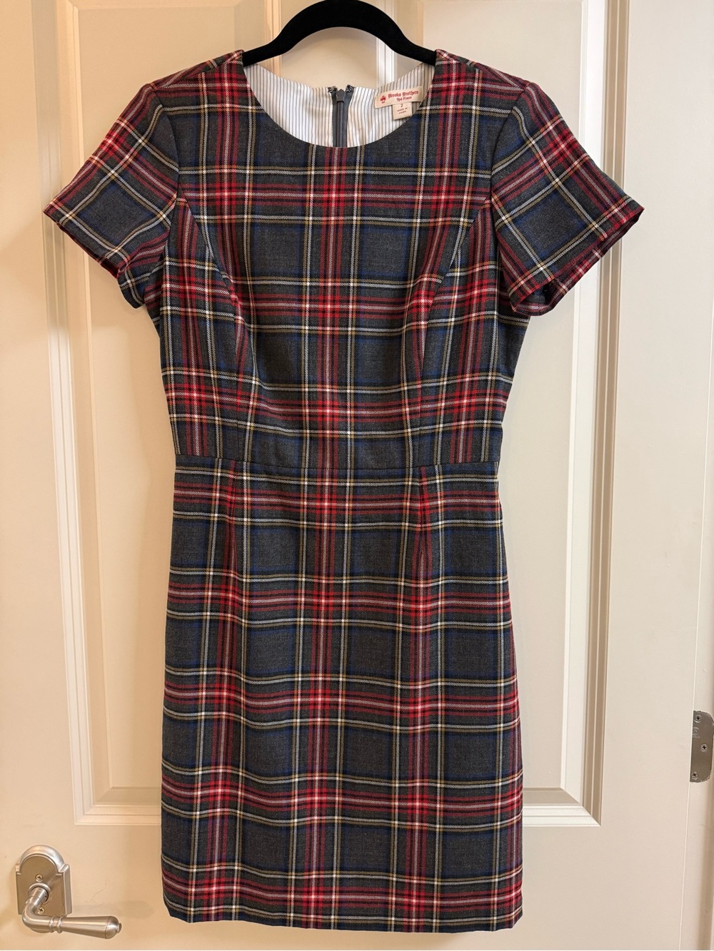 Brooks Brothers Plaid Short Sleeve Sheath Dress